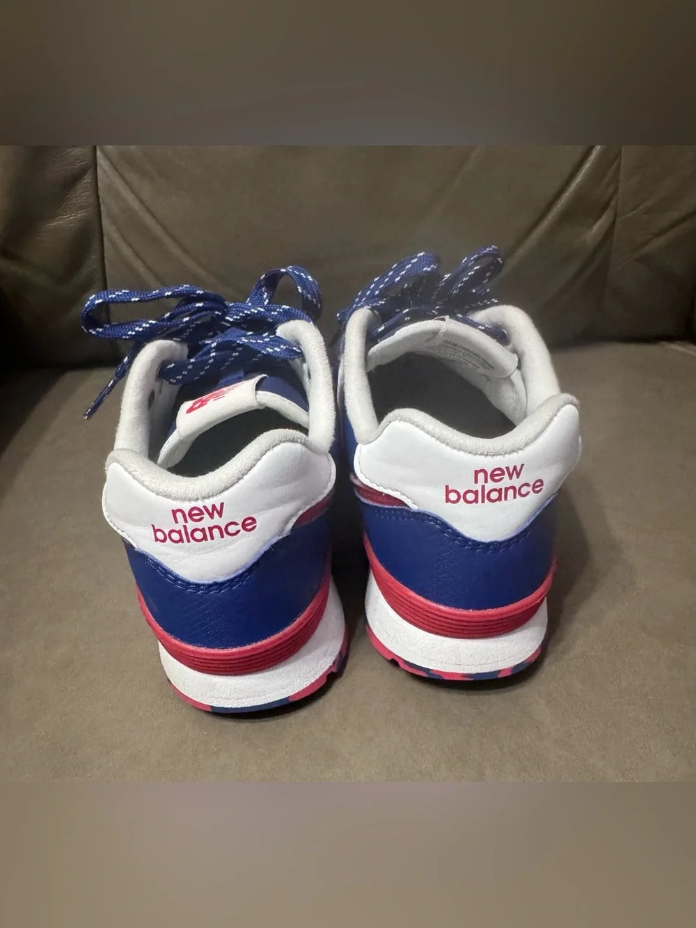 New Balance Kids' Navy Blue Sneakers with White and Red Accents